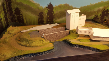 This weekend I have added a second and third layer of grass. Also two layers of paint on the dam. Glue and paint still drying on the pictures (therefore an ´odd´ white in some areas..) While waiting for things to dry I started with the main building ...