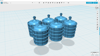 Six big jars for transport of chemicals on the O&K Ödeshög wagons. All are hollow inside and the sprucing is easily removed.