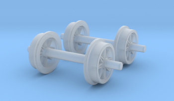 typical swedish narrow gauge wheels w open spokes. First wheels in my 0m scale series!