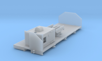 Typical swedish narrow gauge flat wagon with brake cab. The inspiration was wagons at Anten Gräfsnäs Railway photographed and measured this year.