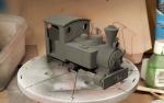Did assemble the loco today  and put on first primer. Really like this dark gray! Final paint will be black, but a tone of dark gray would look great to I think. I did some initial sanding before the primer, but easier to see after if more is needed and..