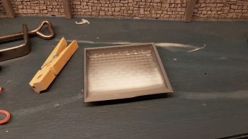 Mold picture shows 2nd fill after 48 hrs. A bit amazed on how much the glue has shrunken !! Not sure if it is the glue or some reaction from the PLA plastic.. never had this before using ready-made wall sheets. The figure is from Thingiverse wh...