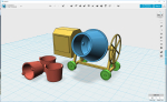 Made this cement mixer for a couple of friends, inspired by the MiniArt version. Uploaded to ShapeWays it will probably be more expensive than the MiniArt version, but on a home printer it is pennies.. Photos when printed..