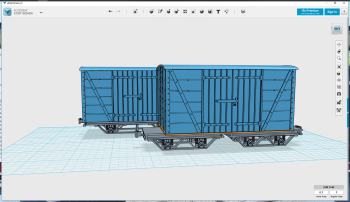 Printed a second body this evening plus made below new drawing for a bogie chassis for this new wagon series. Still not sure which I like the most, will probably keep both versions, 2-axle and bogie variant.