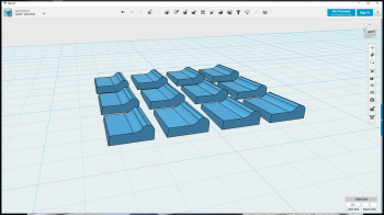 The molding trials are over but I couldn´t leave this idea to somehow use 3D technics to create easy roof tiles. Suddenly this evening I got the idea to why-not-print-them-as-loose-pieces or small groups .. ? Said and done, here is the results. During ..