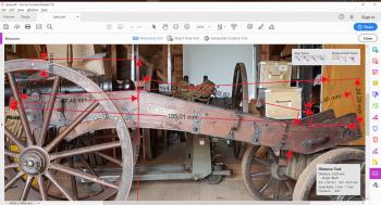 Now when I had both closeup photos of the real deal, plus also a lot measures on all major parts, I could start draw up the cannon. As you can see on the first picture I use the free download of Adobe Acrobat Reader DC to measure. Since I know the real...