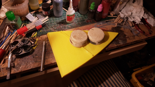 180930  -- first two bow sections being glued together