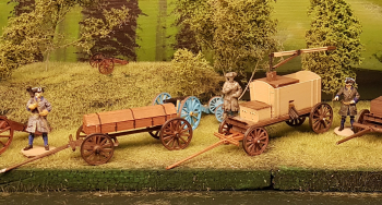 Painted the mill and bullet wagon this evening. This was the last of the cannons and wagons for now. Next is building a (real) diorama and make something