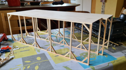 183318 roof supports are glued in place while upside down 