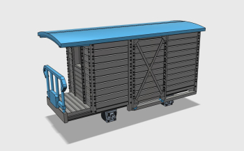 A 1:87 scale model of the swedish AOJ van made from original drawings and measurements / photos on place in Mariefred. Easy to re-scale to other scales if any interest. Chassis is intended for 7-12mm gauge,  it is split in two as you can see below. Will b