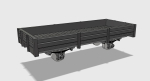 A 1:87 scale model of a swedish VGJ flat wagon with sides made from original drawings. Intended for 10.5mm gauge, since this is a three foot gauge vehicle, but any gauge 9-12 mm could be set since the chassis are in two parts. Is already available at ....