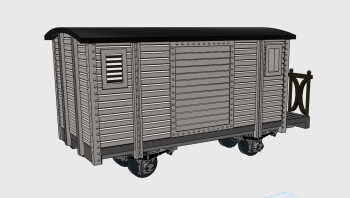 A 1:87 scale model of the famous swedish VGJ Pellerin van made from original drawings and measurements / photos in Anten. Intended for 10.5mm gauge, since this is a three foot gauge vehicle, but any gauge 9-12 mm could be set since the chassis are in two