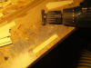6919 -- Then I steel brush of the flat surface from the wood making it look used.